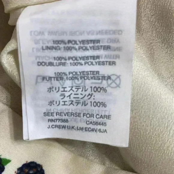 J. Crew BlackBerry Raspberry Pleated Skirt Size 2 Cream w/ Black & Red Berries. - Picture 11 of 14